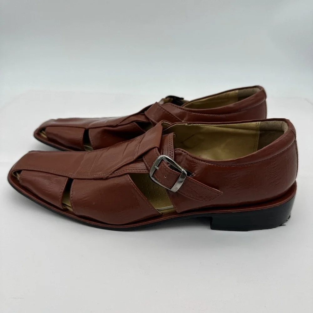 Vintage Giorgio Brutini Brown Fisherman Dress Sandals Men's 8.5 M NWOB